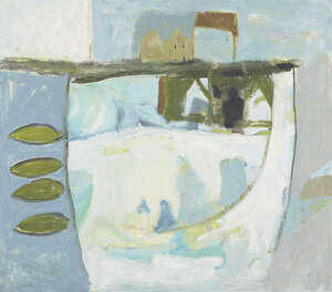 Padraig MacMiadhachain, 
Irish 1929-2017 - 
 
White Sand and Boat, 1986; 
 
oil on canvas, signed...