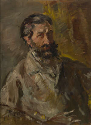 Edmund Pick-Morino, 
Austrian, 1877-1958- 
Self portrait; 
oil on canvas, signed 'Morino' lower left, 77 x 57.5 cm (ARR)