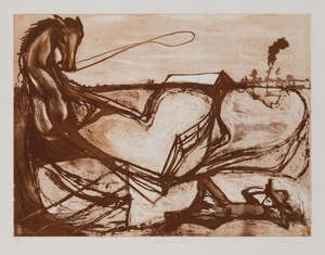 
	
		Garry Shead,
		Australian b.1942-
		 
		 
		Stockman's Dream, Farewell, Horse and...