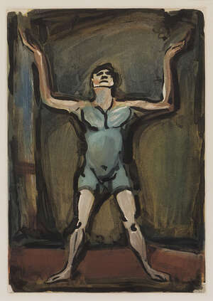 
	
		Georges Rouault,
		French 1871-1958-
		 
		Le Jongleur, 1930;
		 
		aquatint in colours...