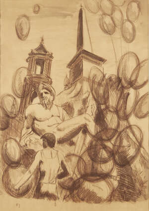 
	
		Jack Frankfurter,
		Austrian/American b.1929-
		'Fontana dei Quattro Fiumi, Piazza...