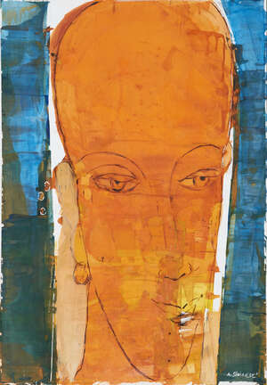 
	
		Adel El Siwi (Egyptian, b.1952), Untitled, mixed media on thin buff paper, signed to...