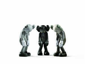 
	
		KAWS,
		American b.1974-
		 
		Small Lie (Brown, Black & Grey), 2017;
		 
		three...