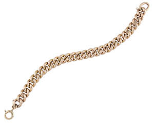 A late nineteenth century gold curb link bracelet, length 20.5cm, approx. 17.4g