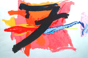 
	
		Vanda Harvey, 
		British b.1957- 
		 
		Flame; 
		 
		screenprint in colours, signed,...