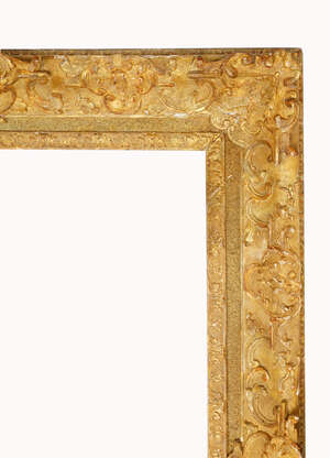 
	
		A French Carved and Gilded Louis XIV Style Frame, 18th century, with lapped leaf...
