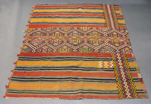 
	
		An Afghan Kelim rug, mid-20th century, with central geometric panel, 190 x 155cm, a...