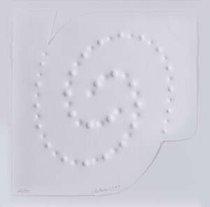 
	
		Enrico Castellani,
		 
		Italian 1927-2005-
		 
		Composition II, 1996
		embossing...