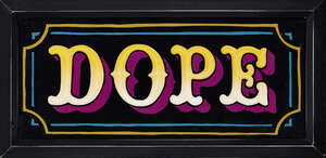 
	
		Ryan Callanan (RYCA),
		British b.1981-
		 
		DOPE, 2014;
		 
		screenprint on glass...