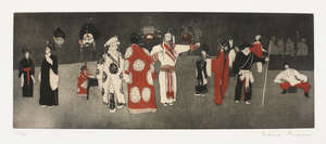 
	
		Patrick Procktor RA RE RWS, 
		British 1936-2003- 
		 
		A Japanese Play; 
		 
		
