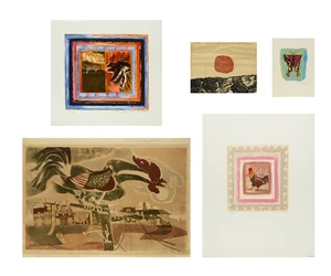 Michael Rothenstein RA,&nbsp;British 1908-1993,&nbsp;Cockerel & Factory; Christmas; Butterfly; The...