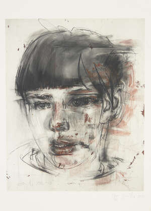 
	
		Jenny Saville, 
		British b.1970- 
		Red stare, 2012; 
		digital print in colours on...