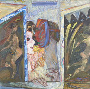 Sir Robin Philipson RA PPRSA FRSE RSW, 
British 1916-1992 - 
 
Dialogue, 1990-91; 
 
oil on board,...