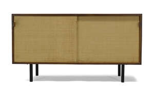 
	
		Florence Knoll, a scarce and early teak cabinet, a variation on model '116', produced by...