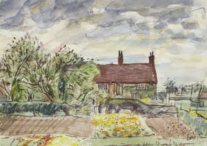 
	
		Leon Underwood, 
		British 1890-1975-
		 
		Manor House, Hanbury, 1942;
		 
		