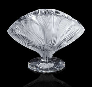 
	
		Lalique France, 
		 
		'Ichor' ginkgo leaf vase, designed 1993, 
		Clear and frosted...