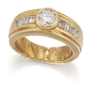 Garrard & Co, an 18ct gold, diamond single stone ring, by Garrard & Co, the single collet-set...