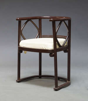 
	
		Attributed to Josef Hoffman for Jacob & Josef Kohn, a 728F model armchair, early 20th...