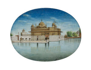 
	
		A Sikh ivory of the Golden Temple at Amritsar, North India, circa 1860, gouache on ivory,...