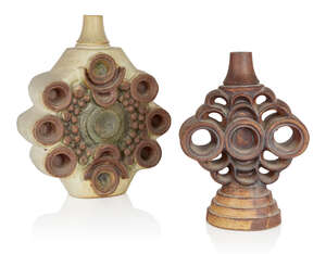 
	
		Bernard Rooke (b.1938), 
		 
		Two Studio pottery lamp bases, circa 1960s/70s, 
		