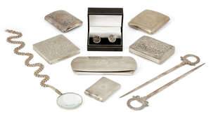 
	
		A 1920s silver glasses case, Birmingham, c.1926, Willmotts Ltd., of engine turned design...