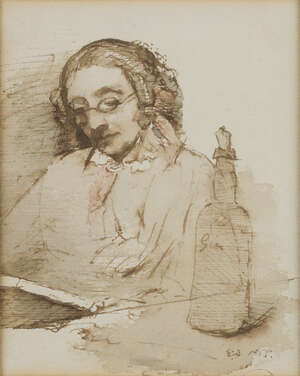 
	
		Edward Thompson Davis, 
		 
		British 1833-1867- 
		 
		My Mother; 
		 
		pen and...