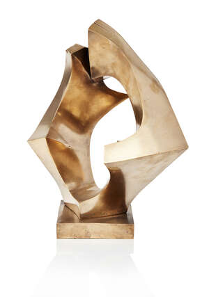 
	
		Deborah Stern ARBS,
		British b.1938- 
		 
		Coming Together; 
		 
		bronze with a...
