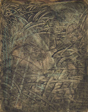 
	
		Madge Gill, 
		British 1882-1961- 
		Abstract; 
		mixed technique on paper,...