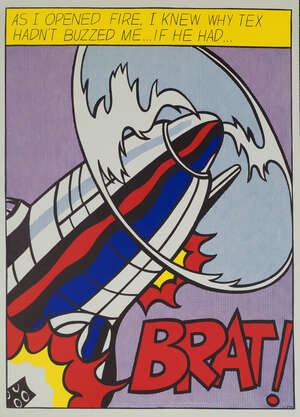 
	
		RTO After Roy Lichtenstein, American 1923-1997- "As I Opened Fire" triptych; lithographs...