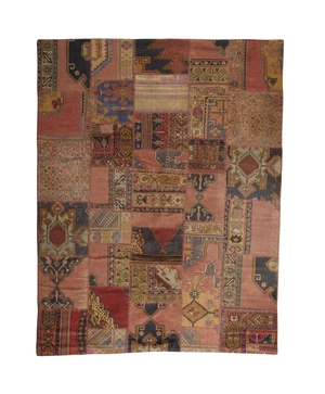 A Persian patch work carpet, made from various antique rugs, 293 x 227cm