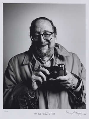 
	
		Barry Lategan,
		British b.1935- 
		 
		Arnold Newman, 2001;
		 
		silver bromide print,...