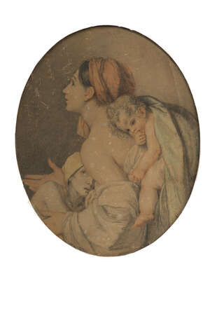 
	
		After Benjamin West PRA, American/British 1738-1820- Mother with two children, from...
