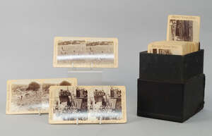
	
		A collection of approximately 99 American stereoscope cards, published by Underwood and...