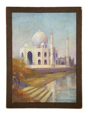 
	
		Walter Jenks Morgan (1847-1924), The Taj Mahal, watercolour on paper, mounted on card, 35...