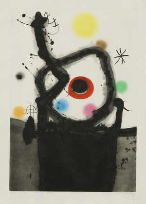 
	
		Joan Miró, 
		Spanish 1893-1983-
		 
		Le Rebelle [Dupin 439], 1967;
		 
		etching with...