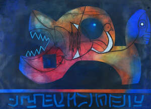 Winston Saoli, South African 1950-1995- Abstract Composition; mixed media, signed and dated 74,...