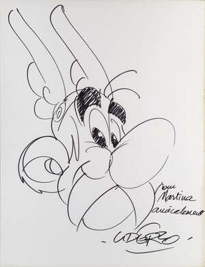 
	
		Alberto Aleandro Uderzo, 
		
		French 1927-2020-  
		 
		 
		Asterix, circa 1990;...
