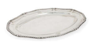 
	
		A large oval French silver serving dish, H Fres. & Cie, c.1900, retailed by Maison Boin...