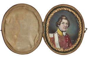 
	
		British School, 
		early 19th century- 
		 
		Portrait miniature of a British officer...