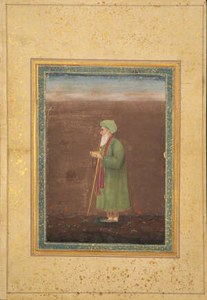 
	
		The Prophet Khidr, Provincial Mughal India, late 18th-early 19th century, opaque pigments...