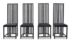 
	
		After Charles Rennie Mackintosh (1868-1928), a set of eight 'Hill House' chairs,
		