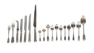 
	
		A quantity silver flatware, various dates and makers,  to include knives, forks and...