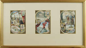 
	
		A collection of approximately forty seven collectors cards or labels for Liebig...