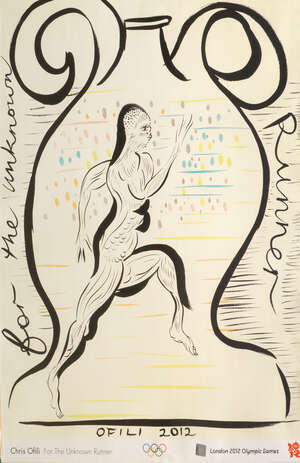 
	
		Chris Ofili CBE, British b.1968-The Unknown Runner, 2012;  London 2012 Olympic Games, poster,...