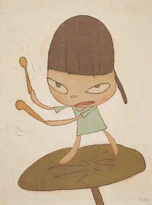 
	
		Yoshitomo Nara, 
		Japanese b.1959- 
		 
		Marching on a Butterbur Leaf, 2019; 
		 
		