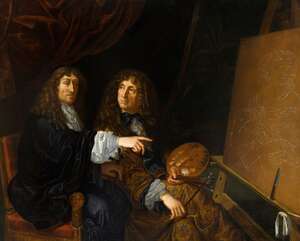 After Martin Lambert, 
 
French 1630-1699- 
 
Double portrait of Henri (1603-77) and Charles...