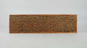 
	
		A rectangular carved panel, Turkey or Egypt, 19th century, decorated with geometrical...