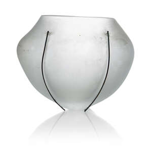 
	
		Anna Dickinson (British 1961-), a frosted glass bowl 
		c.1980, unsigned 
		A rounded...