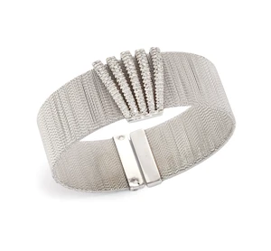 A diamond torque bangle, with brilliant-cut diamond set radiating lines, to wrapped twisted wire...