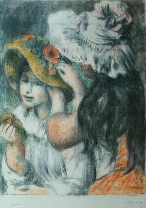 
	
		After Pierre-Auguste Renoir, 
		French 1841-1919- 
		Le chapeau épinglé; 
		offset...